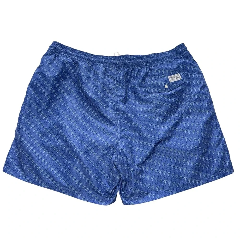 Polo Ralph Lauren Mens 2XLT Blue Swim Trunks Swordfish Board Shorts Blue‎ Pony
